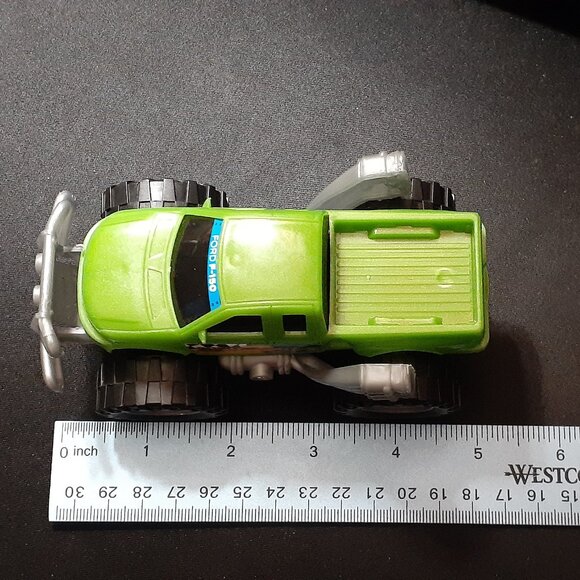 Ford F150 Green Monster Truck Toy w/Extended Exhaust Pipes - Plastic - Fun Play! - Picture 9 of 11